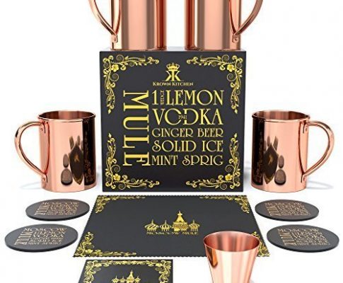 Krown Kitchen – Moscow Mule Copper Mugs Set of 4 | 100% Solid Copper | 16 oz Review