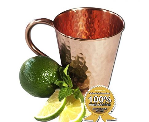 Moscow Mule Full Copper Mug – Authentic Solid Pure All Copper Cup – 16oz Tapered Design –Hand Hammered Finish – By Stubborn Mule Review