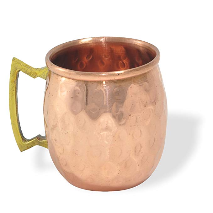 Dungri India Craft Â 100% Pure Solid Moscow Mule Copper Shot mug - 70 ML/2.3 oz - Solid Copper Hammered Barrel Mug - Copper Cups with No Inner Lining