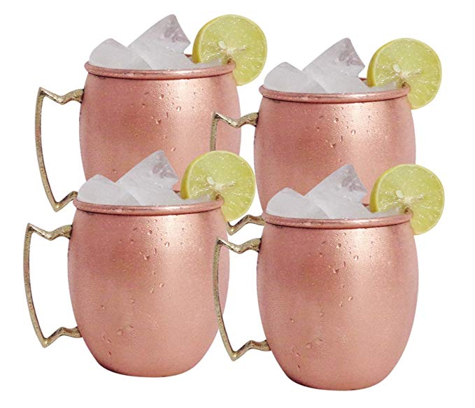 Moscow Mule Solid Pure 100% Copper Mug / Cup, 16 Ounce, Set of 4