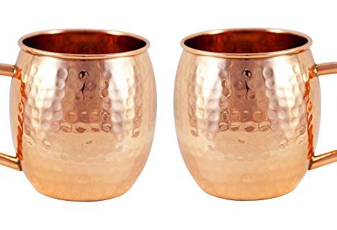 Alchemade Copper Barrel Mug for Moscow Mules – Set of 2 – 16 oz – 100% Pure Hammered Copper – Heavy Gauge – No lining – includes FREE E-Recipe book Review