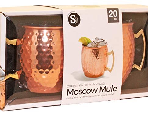 Silver One Stainless Steel Copper Hammered Finish Moscow Mule Mug Set, 20 oz – Two Pack Review