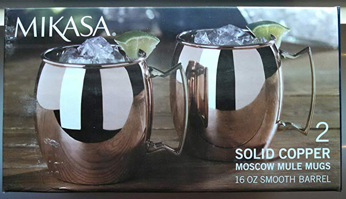 Mikasa Solid Copper Moscow Mule 16 oz. Mugs One Pair