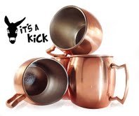 Copper Moscow Mule Mugs Set of 4 Cocktail Bar-ware Quality Entertainment Kitchen Cups Stylish