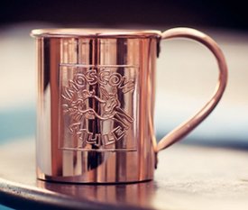 2 Pack of 13.5oz Embossed Logo, Copper Moscow Mule Mugs by Paykoc 12082Lx2