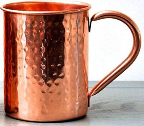 23oz. Jumbo Moscow Mule Hammered Copper Mugs - Set of 2 - 100% Solid Copper - Keskov Authentic - Large -No Rivets - No Inner Lining - Dimpled Tall Handcrafted Mug