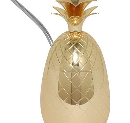 Silver One Stainless Steel Pineapple Gold-Finish Cocktail Mug w Straw Moscow Mule, 17 oz Review