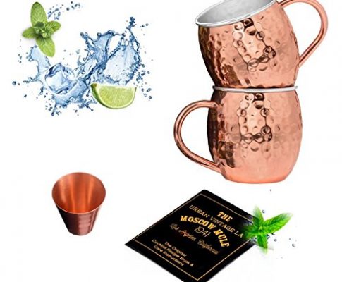 Set of 2 Moscow Mule Copper Mugs with Stainless-Steel Lining | Set of 2 Moscow Mule Mugs with Copper Shot Glass | Set of 2 Mule Mugs Lined with Stainless-Steel, Mint Julep Mugs for Home Bar Review