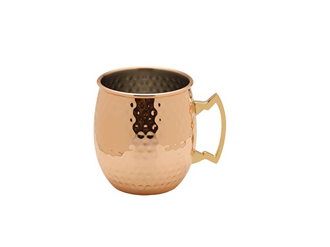 Towle Living Modernist Copper Plated Moscow Mule Hammered Mug, 18-Ounce