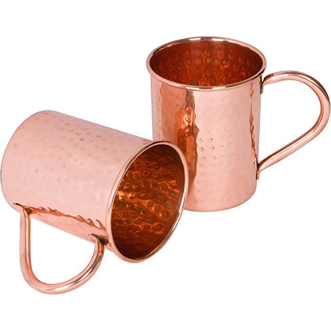 Om Creation Set of 2 Moscow Mule Copper Mugs made only Pure Copper