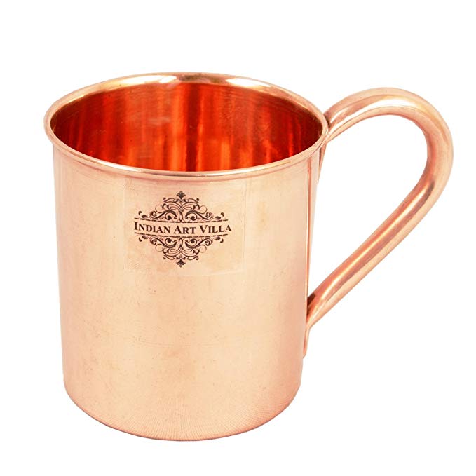 IndianArtVilla Pure Copper Moscow Mule Beer Mug Cup | 14 Oz Simply Classy | For Party, Home, Bar and Restaurant