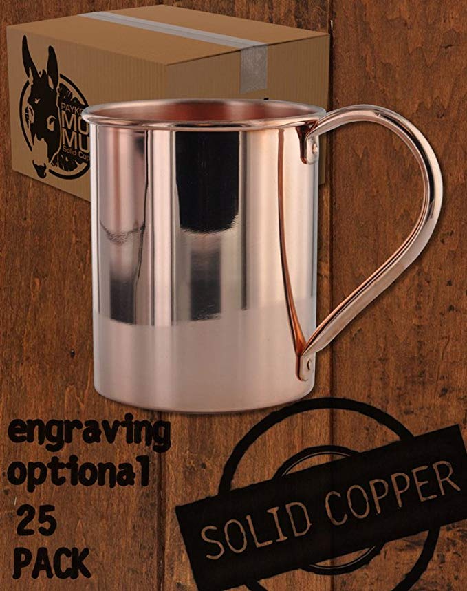 25 Pack - 13.5oz Solid Copper Moscow Mule Mugs