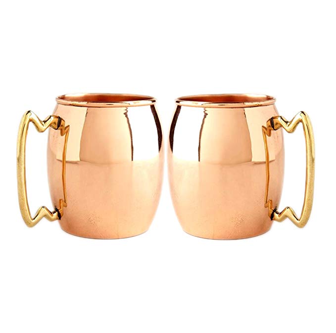 STREET CRAFT Set of 2 100% Authentic Copper Moscow Mule Smooth Mug Size 2 Oz Shots Mug