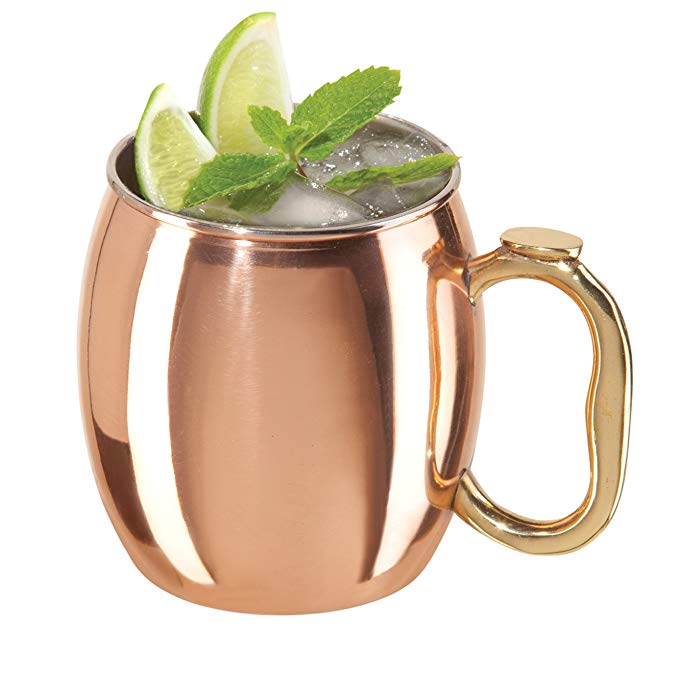 Oggi Moscow Mule Copper Plated Mug with EZ-Grip Handle, 20-Ounce