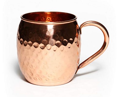 Mint Meets Ginger Moscow Mule Copper Mug – 100% Pure Solid Copper Mug 16 Ounce Unlined Hammered Copper Cup with Over 20 Moscow Mule Recipes Review