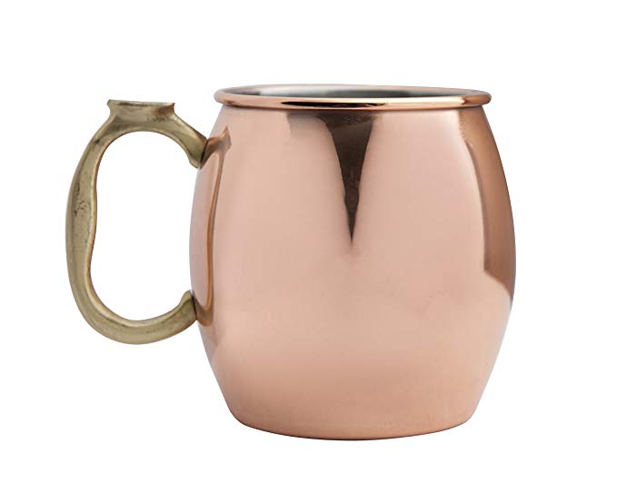 The Classic MOSCOW MULE MUG, 16-Ounce Solid Copper plated with Stainless steel lining, Smooth Finish Moscow Mule Mug