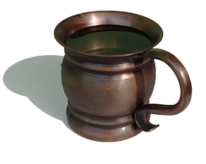 STREET CRAFT 100% Authentic Copper Moscow Mule Mug/Copper Moscow Mule Mugs / Cups. (1, 16Oz- Flat lip antique finish)