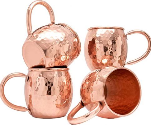 AVS STORE Hammered Copper Barrel Mug for Moscow Mules Set Of-4 Review