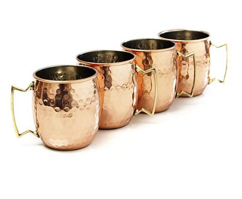 Siggió Hammered Mugs – Nickel Lined – Solid Copper Moscow Mule – Set of 4 Mugs – 16 Oz Capacity – 100% Pure Copper Barware – Novelty Copper Drinkware Cups for Mules, Beer, Camping, Water – Authentic Moscow Mule Mugs with Nickel Lining or Lacquer Finish and Lifetime Guarantee Review