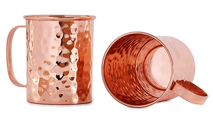 Moscow Mule Copper Mugs |16oz Set of 2 | Beer Mug Stein Shape, More Comfortable Handle - Danae Supply Co.