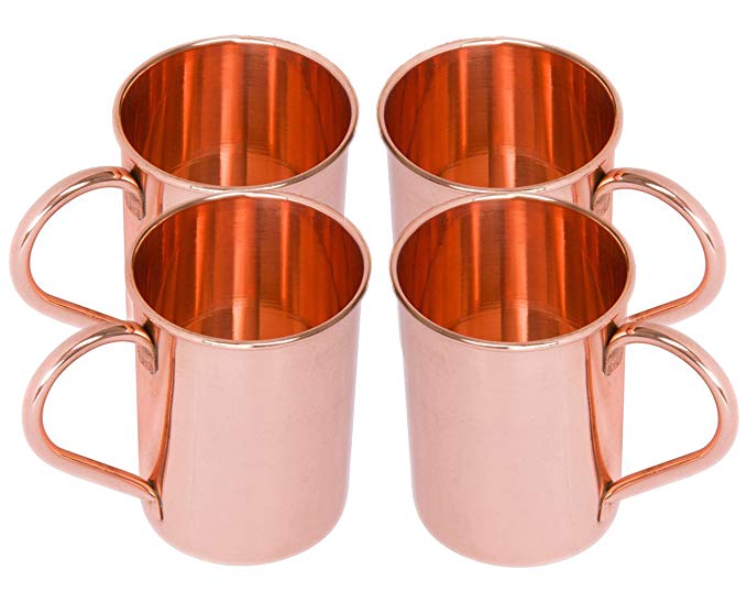 STREET CRAFT Straight Classic Solid Pure Copper Moscow Mule Mugs Cups Capacity 16 Ounce