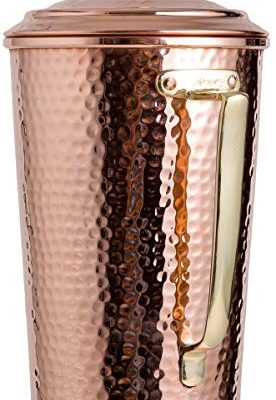New* CopperBull 2017 Heavy Gauge 1mm Solid Hammered Copper Water Moscow Mule Serving Pitcher Jug with Lid, 2.2-Quart (Hammered Copper) Review