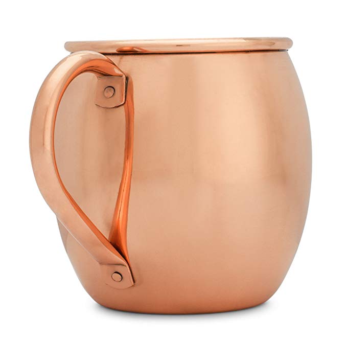 Copper Mules-Copper Moscow Mule Mug (16 oz) Handcrafted - Riveted Handle - Bonus Ebook