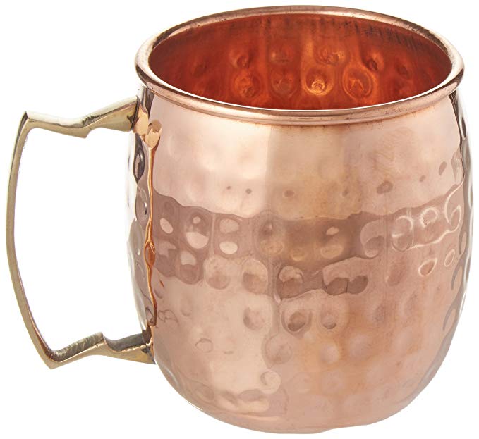 Handmade Pure Copper Hammered Moscow Mule Mug,Set of 2 Mugs