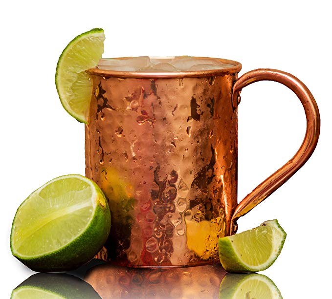 Zilper Hammered Moscow Mule Copper Mug, 16 Oz