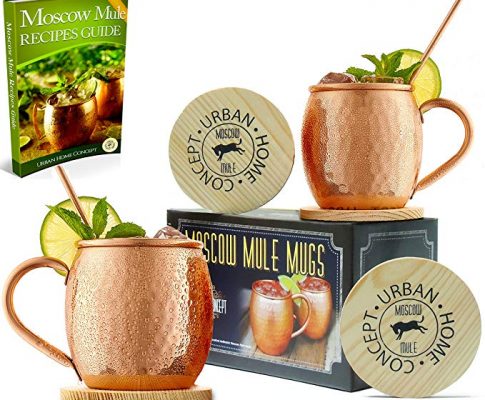 Moscow Mule Gift Set – Mule Mugs Made of 100% Pure Copper – Moscow Mule Mug Set INCLUDES Copper Straws, Coasters, & Moscow Mule Recipe EBook – Copper Cups Make Great Gifts Review