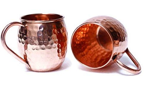 Moscow Mule Copper Mugs – 100% Pure Copper – Solid and Handcrafted – Hammered Finish – The Mule – 16oz Review