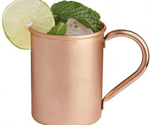 Moscow Mule Pure Copper Mug Mugs 100% Solid Hammered Copper Cup, 16 Ounces & Handle for Liquor, Cocktails, Ginger Beer, Iced Coffee, Iced Tea & Cold Beverages! Review