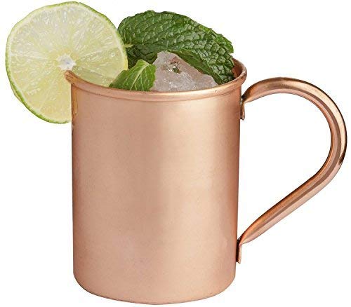 Moscow Mule Pure Copper Mug Mugs 100% Solid Hammered Copper Cup, 16 Ounces & Handle for Liquor, Cocktails, Ginger Beer, Iced Coffee, Iced Tea & Cold Beverages!