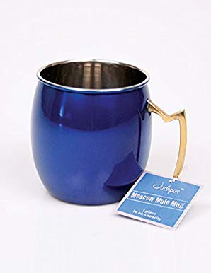 Great Deal Colored Moscow Mule Mug 16 Oz (Blue)