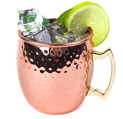 HOMETOOK Moscow Mule Mugs Hammered Barrel Shape Copper Mug, Drinking Mugs, Beer Mugs,, Beer Cups