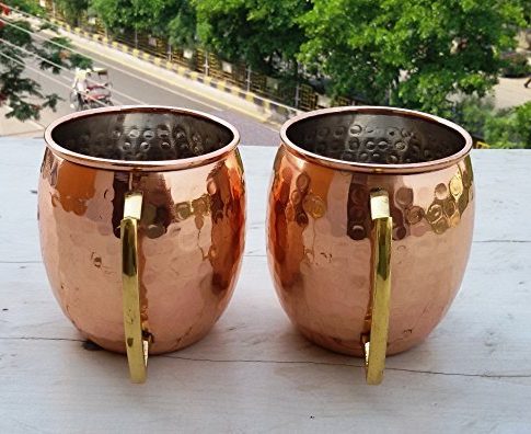 Hand Hammered Copper Moscow Mule Mug / Cup 16 Ounce,set Of-2, with Nickel Lining Review