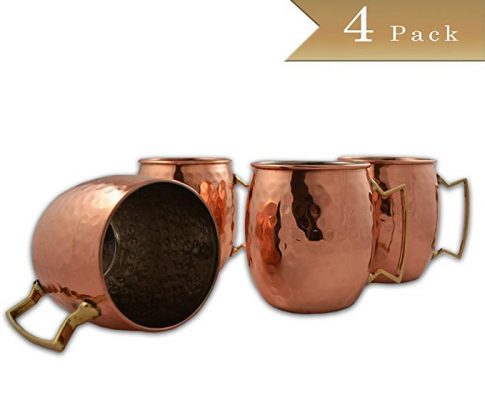 Set of 4 – TrueCraftware Solid Copper – Hammered Moscow Mule Mugs – 16 Ounce Review