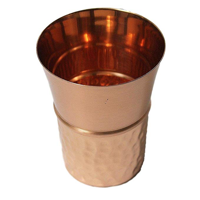 Premium Quality Half Hammered Tapered Copper Tumbler Mint Julep - 100% Pure Hammered Copper Tumbler for Moscow Mules