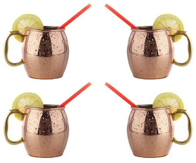 Set of 4 Moscow Mule Mugs, 16oz Size