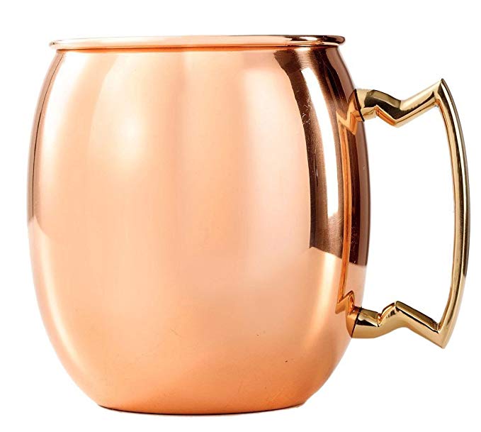 Copper Moscow Mule Mug, 99.9% Pure Copper Mugs for Moscow Mules, Premium Quality, Better-Drinks-Guarantee