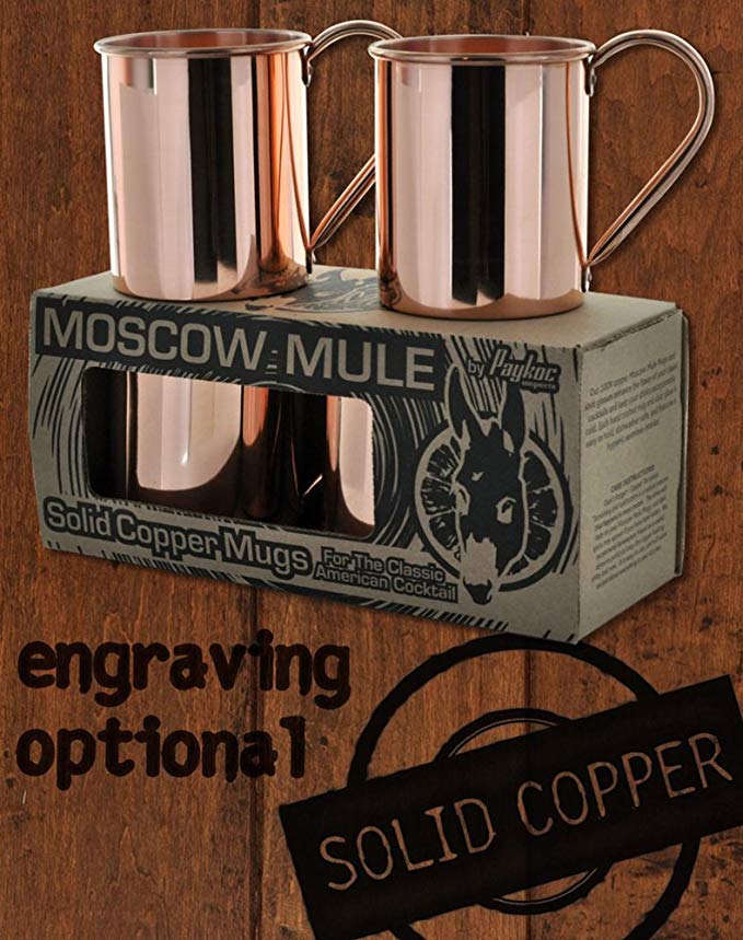 4 Pack - 13.5oz Solid Copper Moscow Mule Mugs