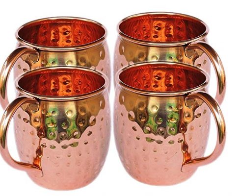 STREET CRAFT Moscow Mule Mug 100% Pure Solid Copper Mugs Capacity 16 Oz Unlined No Nickel Interior Handcrafted Hammered Copper Mugs Set of 4 Review