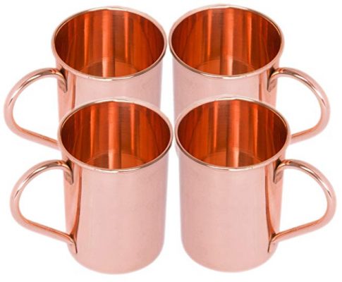 Classic Solid Copper Moscow Mule Mugs Pure Solid Copper No Lining Smooth Finish 16 oz Copper Mug Set of 4 Review