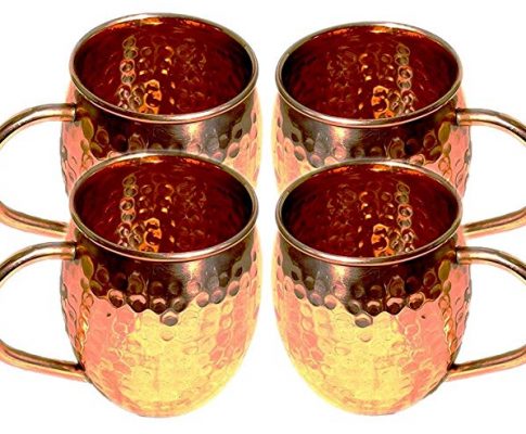 STREET CRAFT Set of 4 Pure Copper Hand Hammered Barrel Mug Cup For Moscow Mules Mugs Capacity 16 Oz Review