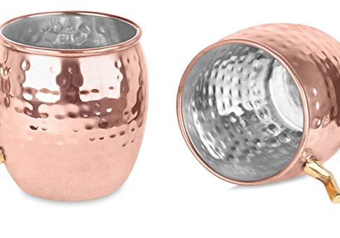 BirdRock Home Hammered Copper Moscow Mule Mugs | Set of 2 | Brass Handles | Cocktail Drinks | Cup 16 Ounce Review