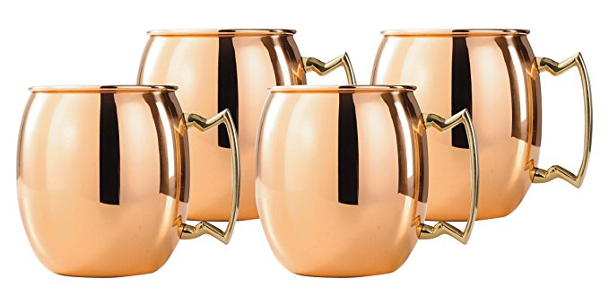 Old Dutch 16-Ounce Solid Copper Moscow Mule Mug, Set of 4