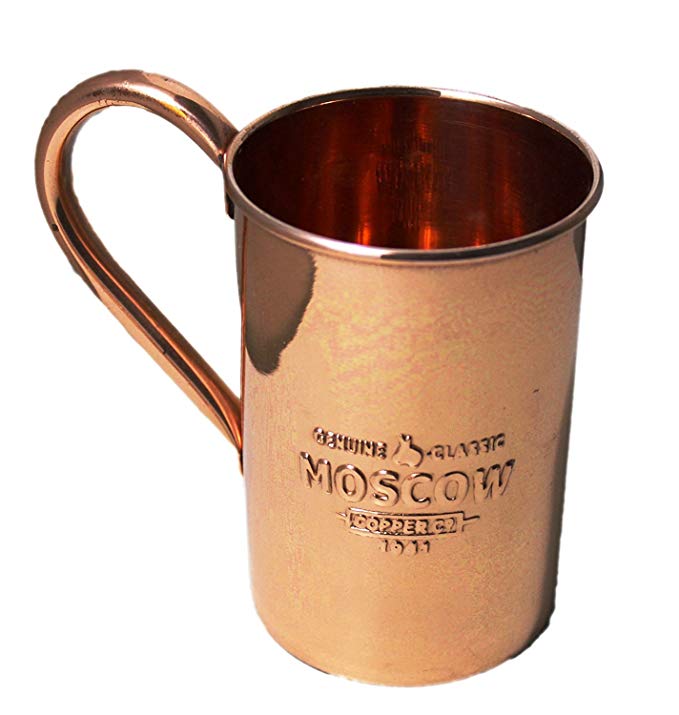 PARIJAT HANDICRAFT Copper Moscow Mule Mugs Cups Capacity 16 Ounce with Logo Classic Copper.