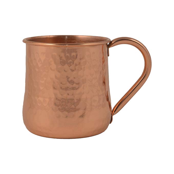 GoCraft Hammered Copper Beer Mug | Concave Design Moscow Mule Mug (16 oz)