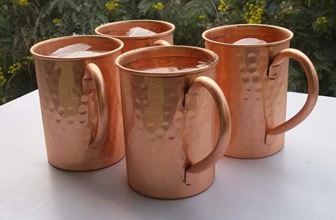 STREET CRAFT Drinkware Accessories Hammered Pure Copper Moscow Mule Mug Capacity 16 Oz Pack of 4