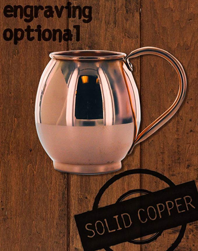 16oz Solid Copper Moscow Mule Barrel Mug by Paykoc MM11020